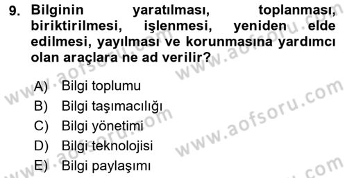 Ulaştırma Sistemleri Dersi 2022 - 2023 Yılı (Final) Dönem Sonu Sınav Soruları 9. Soru
