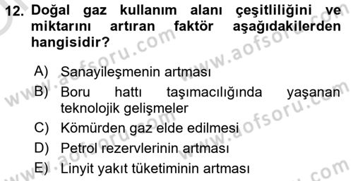 Ulaştırma Sistemleri Dersi 2022 - 2023 Yılı Yaz Okulu Sınav Soruları 12. Soru