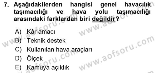 Ulaştırma Sistemleri Dersi 2022 - 2023 Yılı Yaz Okulu Sınav Soruları 7. Soru