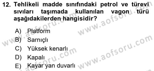 Ulaştırma Sistemleri Dersi 2023 - 2024 Yılı (Vize) Ara Sınavı 12. Soru