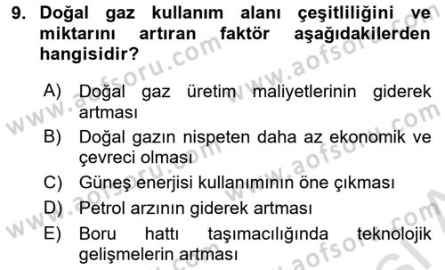 Ulaştırma Sistemleri Dersi 2023 - 2024 Yılı (Final) Dönem Sonu Sınav Soruları 9. Soru