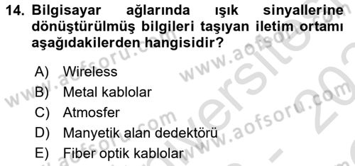 Ulaştırma Sistemleri Dersi 2023 - 2024 Yılı Yaz Okulu Sınav Soruları 14. Soru