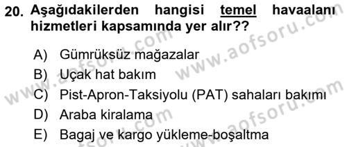 Ulaştırma Sistemleri Dersi 2025 - 2026 Yılı (Vize) Ara Sınav Soruları 20. Soru