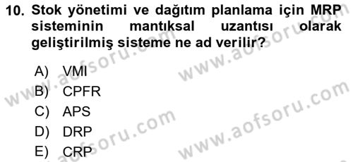 Bilişim Sistemleri Ve Lojistik Dersi 2018 - 2019 Yılı (Final) Dönem Sonu Sınav Soruları 10. Soru