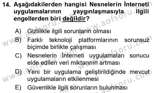 Bilişim Sistemleri Ve Lojistik Dersi 2018 - 2019 Yılı (Final) Dönem Sonu Sınav Soruları 14. Soru