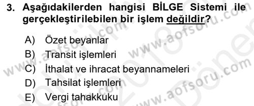 Bilişim Sistemleri Ve Lojistik Dersi 2018 - 2019 Yılı (Final) Dönem Sonu Sınav Soruları 3. Soru