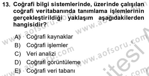 Bilişim Sistemleri Ve Lojistik Dersi 2018 - 2019 Yılı Yaz Okulu Sınav Soruları 13. Soru