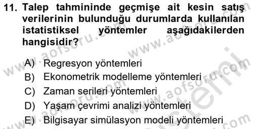 Bilişim Sistemleri Ve Lojistik Dersi 2020 - 2021 Yılı Yaz Okulu Sınav Soruları 11. Soru