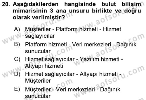 Bilişim Sistemleri Ve Lojistik Dersi 2020 - 2021 Yılı Yaz Okulu Sınav Soruları 20. Soru