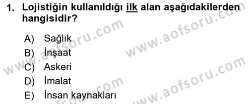 Bilişim Sistemleri Ve Lojistik Dersi 2021 - 2022 Yılı (Vize) Ara Sınav Soruları 1. Soru
