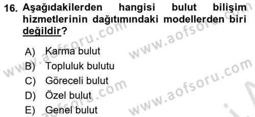 Bilişim Sistemleri Ve Lojistik Dersi 2021 - 2022 Yılı (Final) Dönem Sonu Sınav Soruları 16. Soru