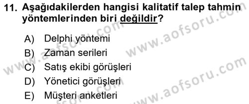 Bilişim Sistemleri Ve Lojistik Dersi 2021 - 2022 Yılı Yaz Okulu Sınav Soruları 11. Soru