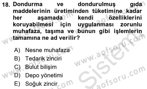 Bilişim Sistemleri Ve Lojistik Dersi 2022 - 2023 Yılı Yaz Okulu Sınav Soruları 18. Soru