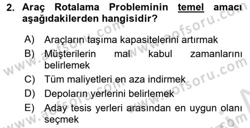 Bilişim Sistemleri Ve Lojistik Dersi 2023 - 2024 Yılı (Final) Dönem Sonu Sınav Soruları 2. Soru