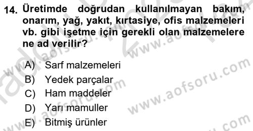 Bilişim Sistemleri Ve Lojistik Dersi 2023 - 2024 Yılı Yaz Okulu Sınav Soruları 14. Soru