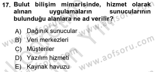 Bilişim Sistemleri Ve Lojistik Dersi 2023 - 2024 Yılı Yaz Okulu Sınav Soruları 17. Soru
