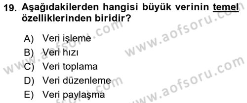 Bilişim Sistemleri Ve Lojistik Dersi 2023 - 2024 Yılı Yaz Okulu Sınav Soruları 19. Soru