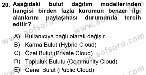 Bilişim Sistemleri Ve Lojistik Dersi 2023 - 2024 Yılı Yaz Okulu Sınav Soruları 20. Soru