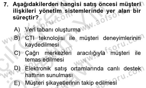 Bilişim Sistemleri Ve Lojistik Dersi 2023 - 2024 Yılı Yaz Okulu Sınav Soruları 7. Soru