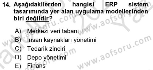 Bilişim Sistemleri Ve Lojistik Dersi 2024 - 2025 Yılı Yaz Okulu Sınav Soruları 14. Soru