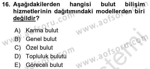 Bilişim Sistemleri Ve Lojistik Dersi 2024 - 2025 Yılı Yaz Okulu Sınav Soruları 16. Soru