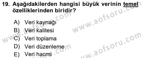 Bilişim Sistemleri Ve Lojistik Dersi 2024 - 2025 Yılı Yaz Okulu Sınav Soruları 19. Soru