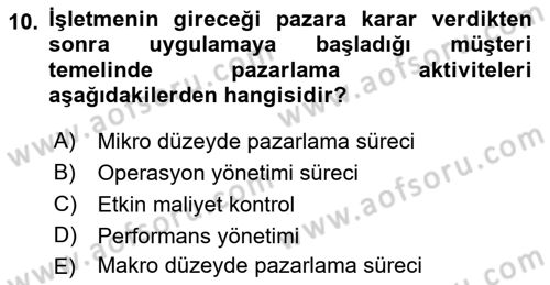 Ulaştırma Sistemleri Ve Yönetimi Dersi 2018 - 2019 Yılı (Final) Dönem Sonu Sınavı 10. Soru