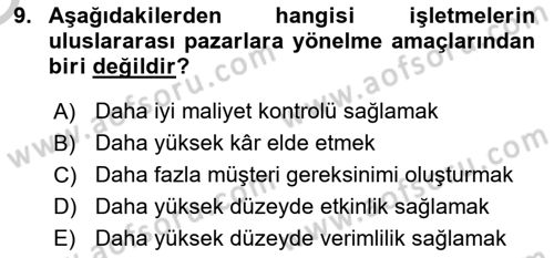 Ulaştırma Sistemleri Ve Yönetimi Dersi 2018 - 2019 Yılı Yaz Okulu Sınav Soruları 9. Soru