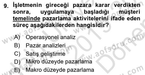 Ulaştırma Sistemleri Ve Yönetimi Dersi 2019 - 2020 Yılı (Final) Dönem Sonu Sınav Soruları 9. Soru