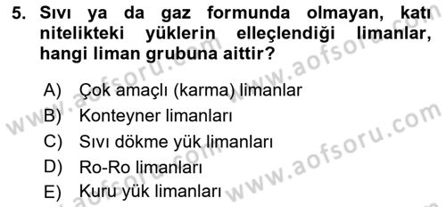 Ulaştırma Sistemleri Ve Yönetimi Dersi 2020 - 2021 Yılı Yaz Okulu Sınav Soruları 5. Soru