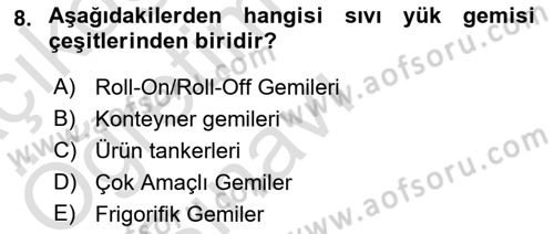 Ulaştırma Sistemleri Ve Yönetimi Dersi 2020 - 2021 Yılı Yaz Okulu Sınav Soruları 8. Soru