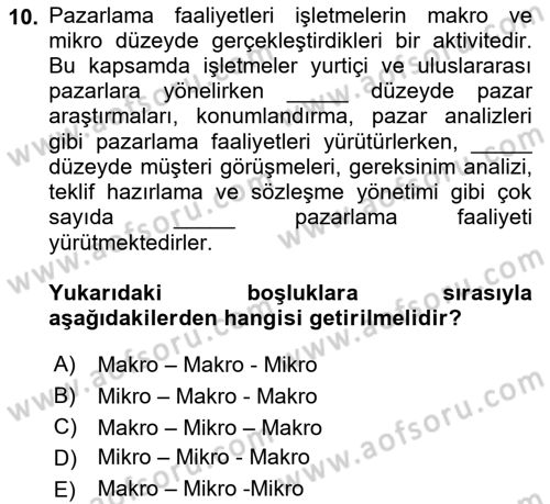 Ulaştırma Sistemleri Ve Yönetimi Dersi 2021 - 2022 Yılı (Final) Dönem Sonu Sınav Soruları 10. Soru