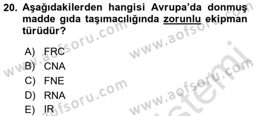 Ulaştırma Sistemleri Ve Yönetimi Dersi 2021 - 2022 Yılı (Final) Dönem Sonu Sınav Soruları 20. Soru