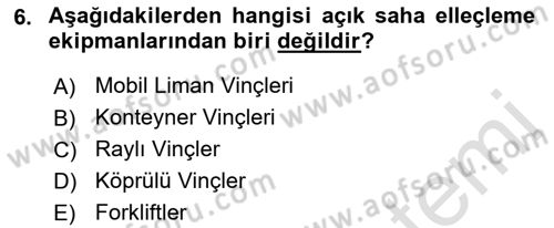 Ulaştırma Sistemleri Ve Yönetimi Dersi 2021 - 2022 Yılı Yaz Okulu Sınav Soruları 6. Soru