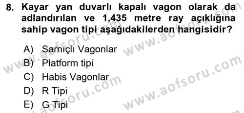 Ulaştırma Sistemleri Ve Yönetimi Dersi 2021 - 2022 Yılı Yaz Okulu Sınav Soruları 8. Soru