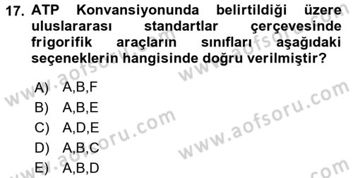 Ulaştırma Sistemleri Ve Yönetimi Dersi 2022 - 2023 Yılı (Vize) Ara Sınav Soruları 17. Soru
