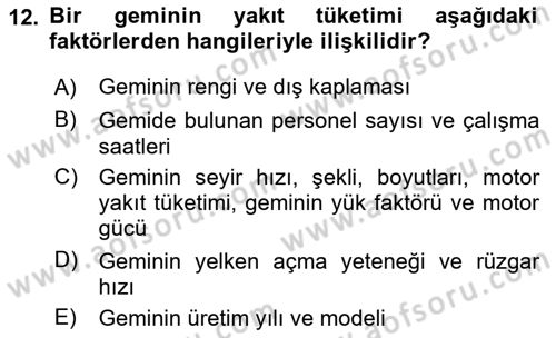 Ulaştırma Sistemleri Ve Yönetimi Dersi 2024 - 2025 Yılı Yaz Okulu Sınav Soruları 12. Soru