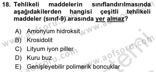 Ulaştırma Sistemleri Ve Yönetimi Dersi 2025 - 2026 Yılı (Final) Dönem Sonu Sınav Soruları 18. Soru