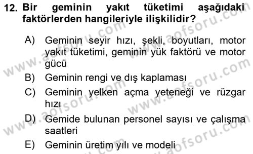 Ulaştırma Sistemleri Ve Yönetimi Dersi 2025 - 2026 Yılı Yaz Okulu Sınav Soruları 12. Soru
