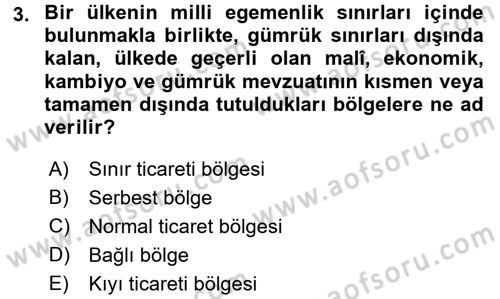 Dış Ticarette Risk Yönetimi Ve Sigortacılık Dersi Ara Sınavı Deneme Sınav Soruları 3. Soru