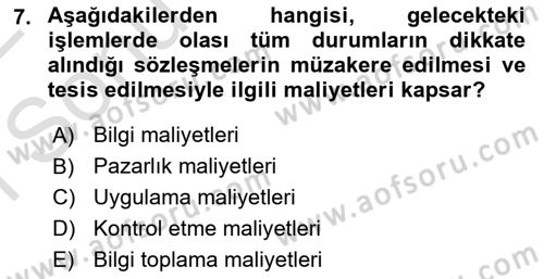 Dış Ticarette Risk Yönetimi Ve Sigortacılık Dersi 2021 - 2022 Yılı (Final) Dönem Sonu Sınav Soruları 7. Soru