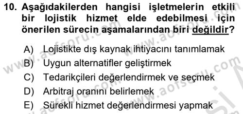 Dış Ticarette Risk Yönetimi Ve Sigortacılık Dersi 2022 - 2023 Yılı (Final) Dönem Sonu Sınavı 10. Soru