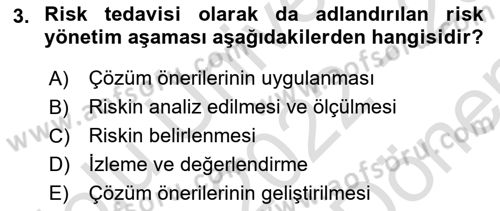 Dış Ticarette Risk Yönetimi Ve Sigortacılık Dersi 2022 - 2023 Yılı (Final) Dönem Sonu Sınavı 3. Soru