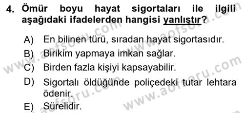 Dış Ticarette Risk Yönetimi Ve Sigortacılık Dersi 2022 - 2023 Yılı Yaz Okulu Sınav Soruları 4. Soru