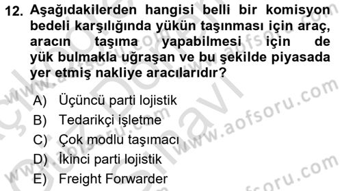 Dış Ticarette Risk Yönetimi Ve Sigortacılık Dersi 2023 - 2024 Yılı (Final) Dönem Sonu Sınav Soruları 12. Soru