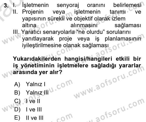 Dış Ticarette Risk Yönetimi Ve Sigortacılık Dersi 2024 - 2025 Yılı (Vize) Ara Sınavı 3. Soru