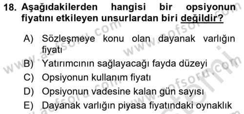 Dış Ticarette Risk Yönetimi Ve Sigortacılık Dersi 2024 - 2025 Yılı (Final) Dönem Sonu Sınav Soruları 18. Soru