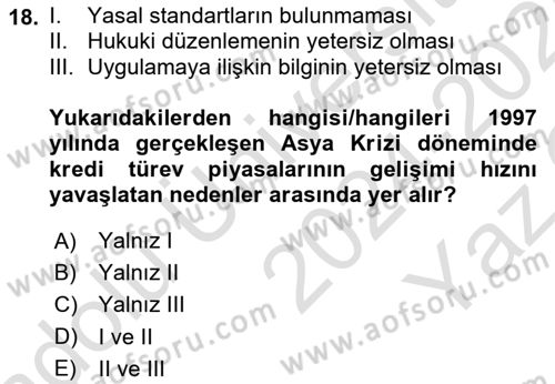 Dış Ticarette Risk Yönetimi Ve Sigortacılık Dersi 2024 - 2025 Yılı Yaz Okulu Sınav Soruları 18. Soru