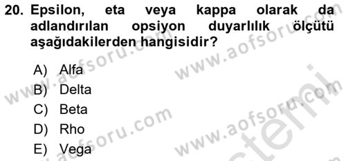 Dış Ticarette Risk Yönetimi Ve Sigortacılık Dersi 2024 - 2025 Yılı Yaz Okulu Sınav Soruları 20. Soru