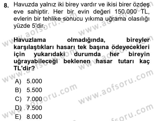 Dış Ticarette Risk Yönetimi Ve Sigortacılık Dersi 2024 - 2025 Yılı Yaz Okulu Sınav Soruları 8. Soru